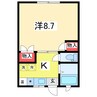グリンピアトガワ 1Kの間取り