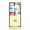 グリーンハウス 1Kの間取り