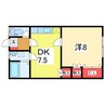 リュエル掘割 1DKの間取り