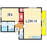 ヴィラ信濃 1LDKの間取り