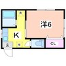 ブランカ関屋 1Kの間取り