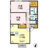 エスペラール 2LDKの間取り
