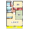 ロイヤルパレス上所 2LDKの間取り