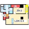 ザ・パーク一番堀 1LDKの間取り