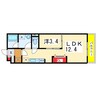 ピア旭町 1LDKの間取り