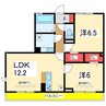 コートイーリス 2LDKの間取り