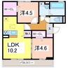 アルテール新和 2LDKの間取り