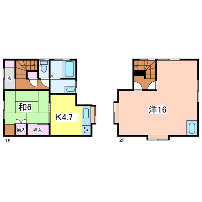 間取図 西大畑貸家