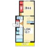 Ｄ‐ＲＯＯＭ女池上山Ⅱ 1LDKの間取り