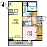 D-ROOMスクルド 1LDKの間取り