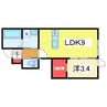 ルクス文京町 1LDKの間取り