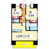 モーント米山弐番館 2LDKの間取り