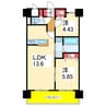 モーント米山弐番館 2LDKの間取り