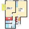 ネストささぐち 1LDKの間取り