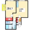 ネストささぐち 1LDKの間取り