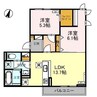 D-ROOM米山 2LDKの間取り