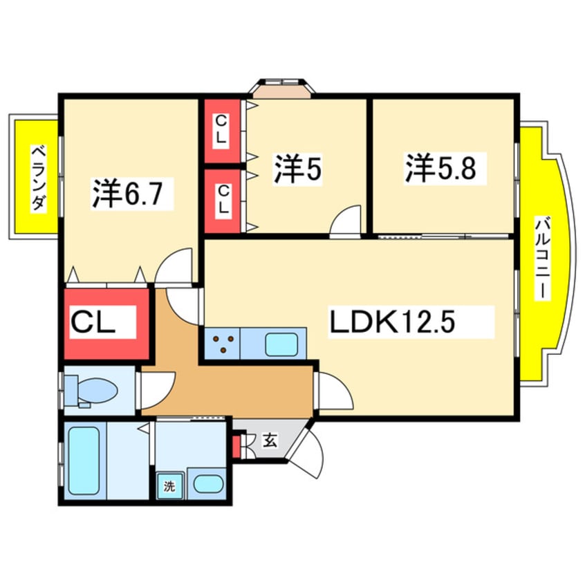 間取図 アンジュールA