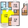 サンウエストヒルズ 2LDKの間取り