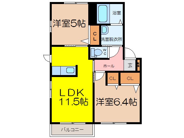 間取り図 サンヒルズ下田Ａ・Ｂ