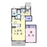 メゾンフレイズ 1LDKの間取り