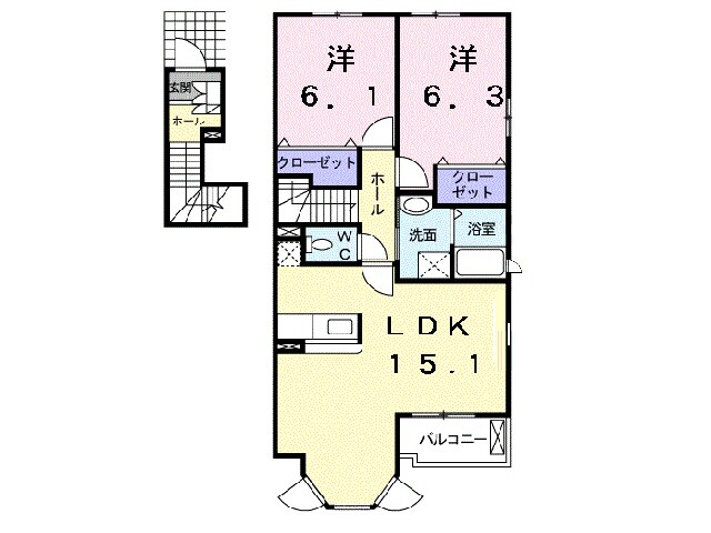 間取り図 ベルプロムナードＢ