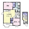 ラフィーネ石橋 2LDKの間取り