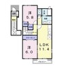 グラスローズ一生 2LDKの間取り