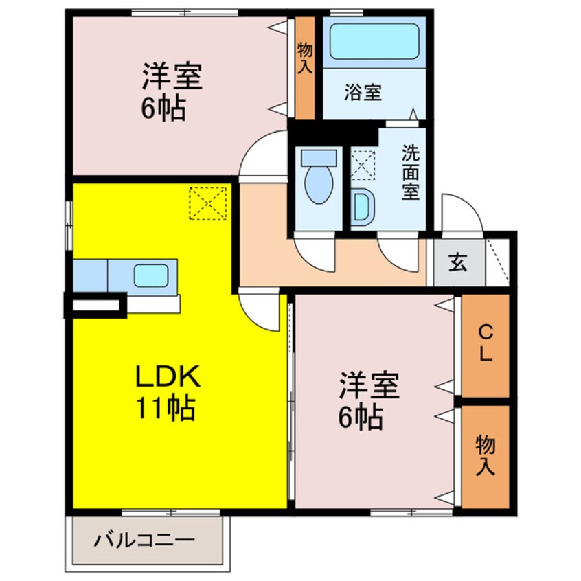 間取図 メゾン・グランドールＦＵＪＩＷＡＲＡ