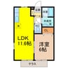 シンセリティ八戸溝 1LDKの間取り