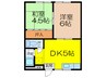 コーポ三溝 2DKの間取り