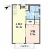 アネックス鍋島B棟 1LDKの間取り