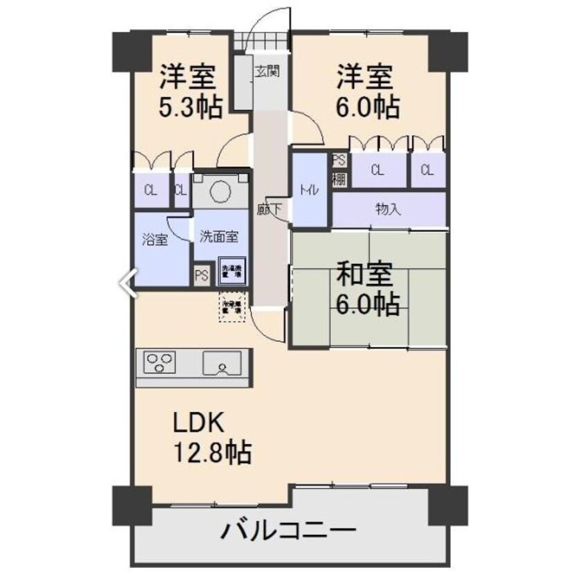 間取図 サーパス医大前