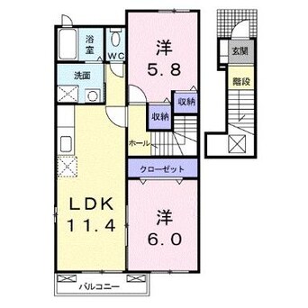 間取図 グラスローズ・隼人Ｂ