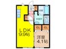 アベニュー大財 1LDKの間取り