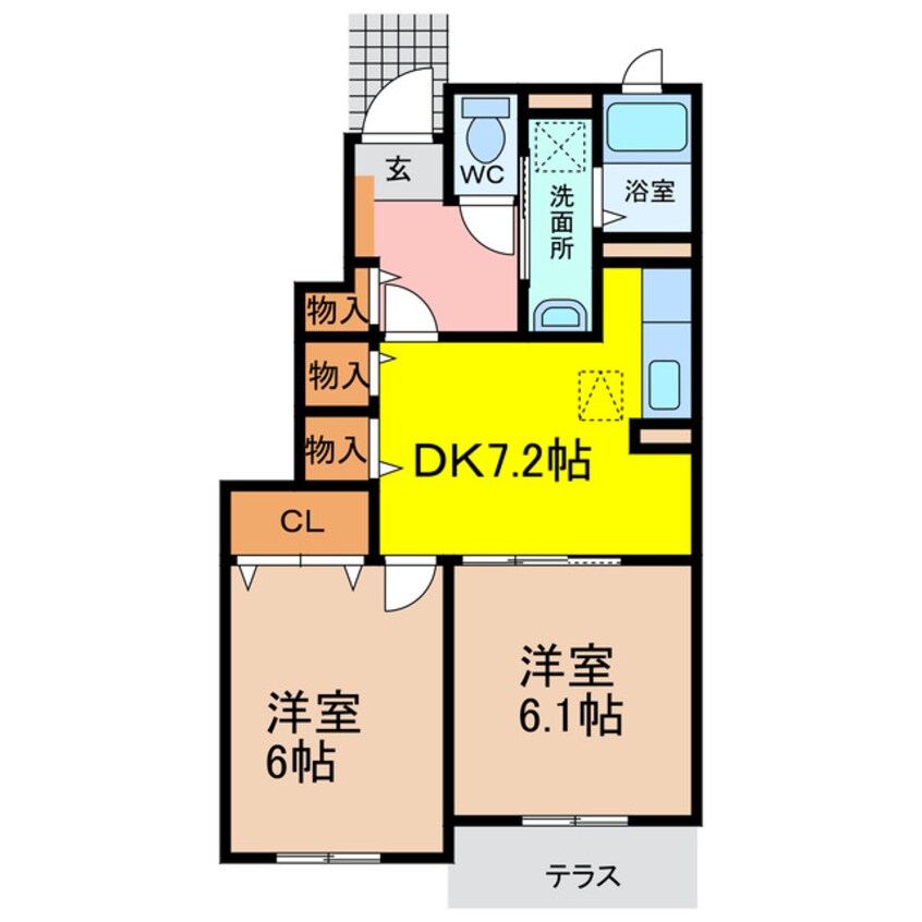 間取図 ヒルズ諸富Ⅲ