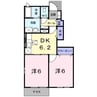 マザーズ小城Ⅱ 2DKの間取り