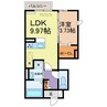 リルシア八戸 1LDKの間取り