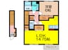 サワディーファンバーン 1LDKの間取り