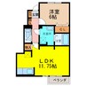 サワディーファンバーン 1LDKの間取り