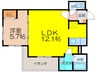 リアンサントア 1LDKの間取り