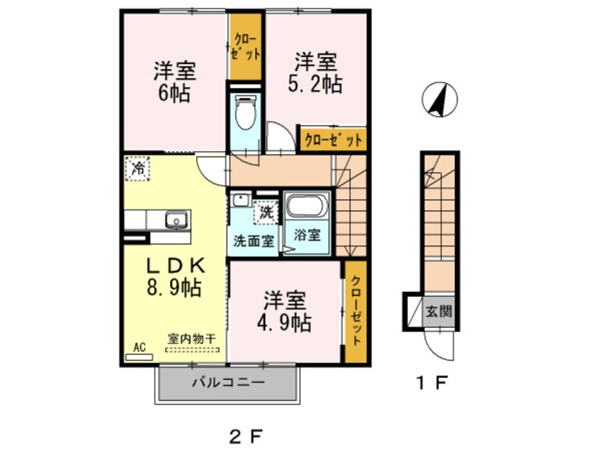 間取図 シャルムドミールＢ棟