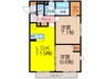 アビタシオン 2LDKの間取り