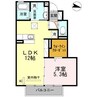 サンドハウスB棟 1LDKの間取り