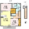 ルミエールⅡ 2LDKの間取り