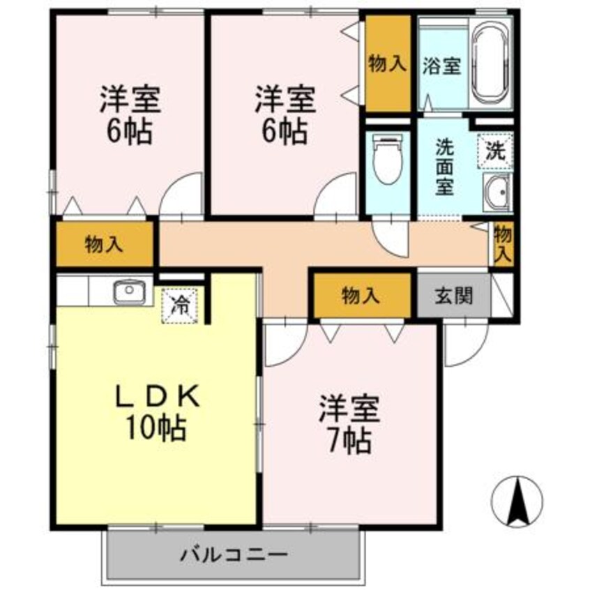 間取図 シャルムタウン開成　Ａ棟