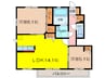 ナンディーヌ大和 2LDKの間取り