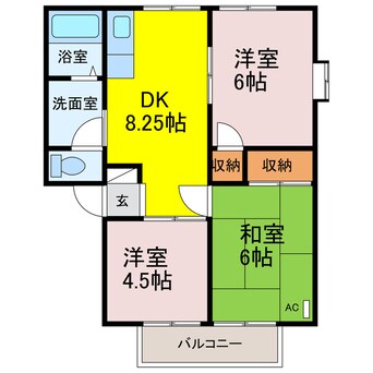 間取図 サンガーデンナベシマＤ棟