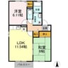 セジュール小城 2LDKの間取り