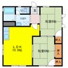 エトワール中折　A棟 2LDKの間取り