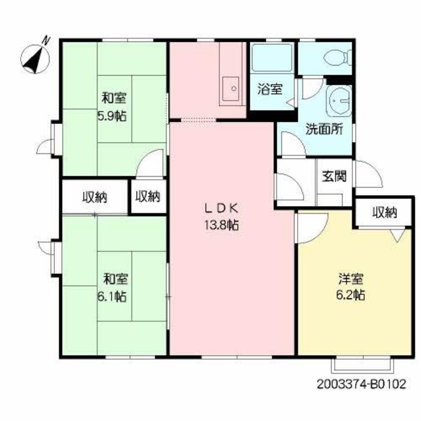 間取図 メゾンパークサイド　B